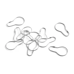 Online HAY 12 Anillas para cortinas de baño, Chrome Plateado