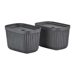 Online Zone Denmark 3 Cajas de almacenamiento Pulp 15x23 cm, Black Negro