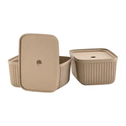 Outlet Zone Denmark 4 Cajas de almacenamiento Pulp 23x32 cm, Natural Brown Marrón