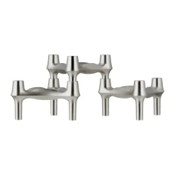 Hot STOFF 3 Candelabros BMF, Cromo cepillado Plateado