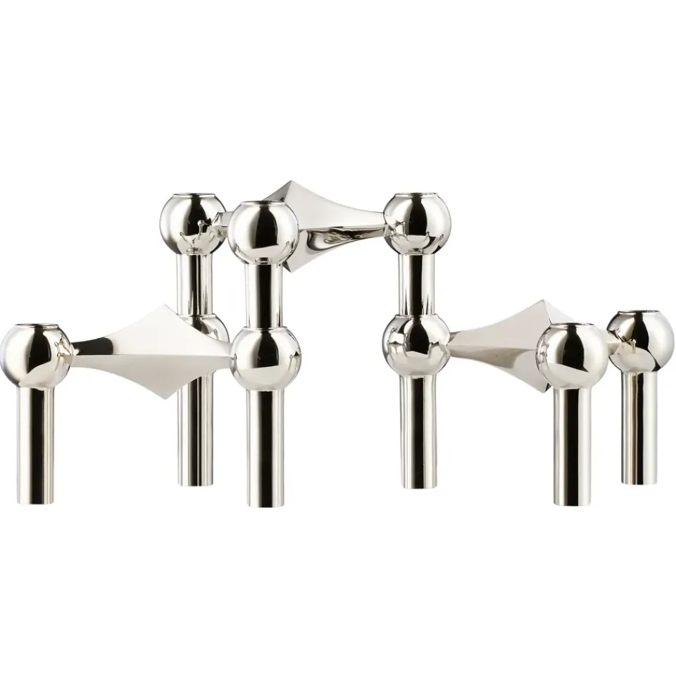 Outlet STOFF 3 Candelabros Nagel, cromo Plateado