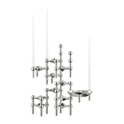 Outlet STOFF 3 Candelabros Nagel, cromo Plateado