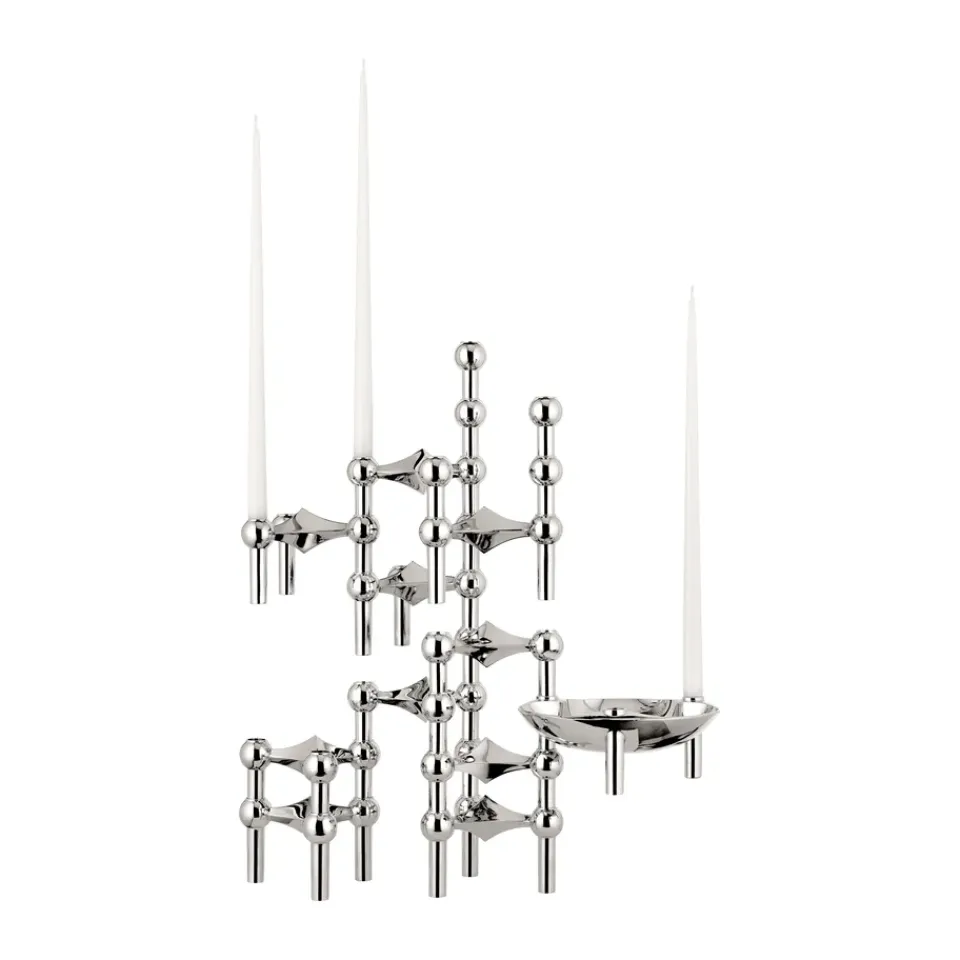 Outlet STOFF 3 Candelabros Nagel, cromo Plateado