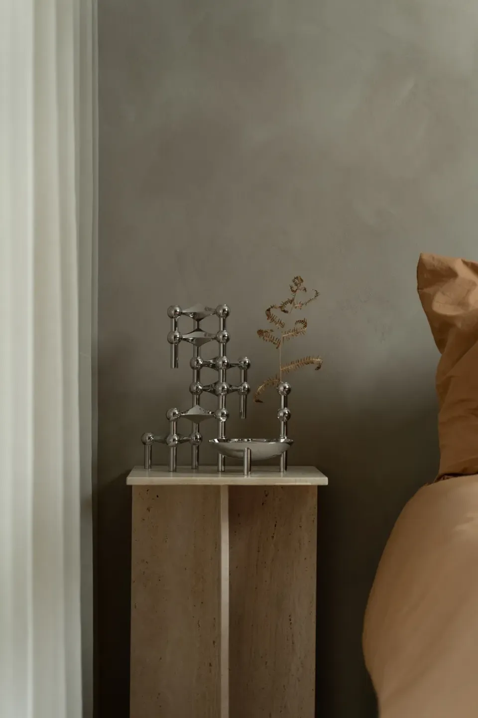 Outlet STOFF 3 Candelabros Nagel, cromo Plateado