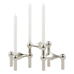 Outlet STOFF 3 Candelabros Nagel, cromo Plateado