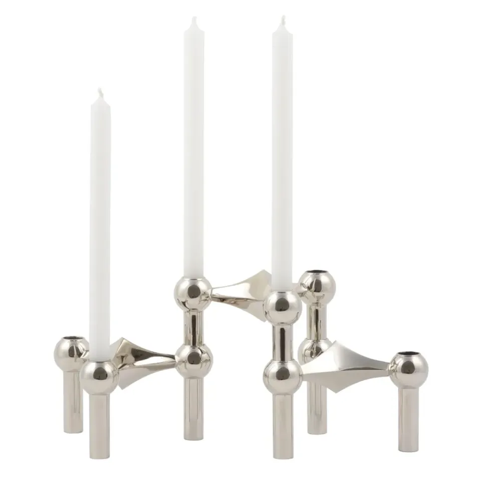 Outlet STOFF 3 Candelabros Nagel, cromo Plateado