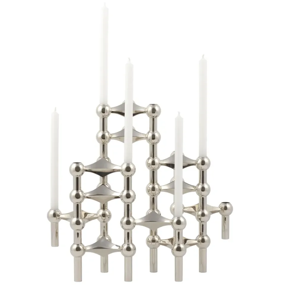 Outlet STOFF 3 Candelabros Nagel, cromo Plateado