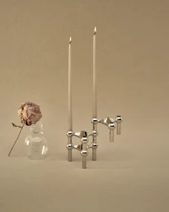 Outlet STOFF 3 Candelabros Nagel, cromo Plateado