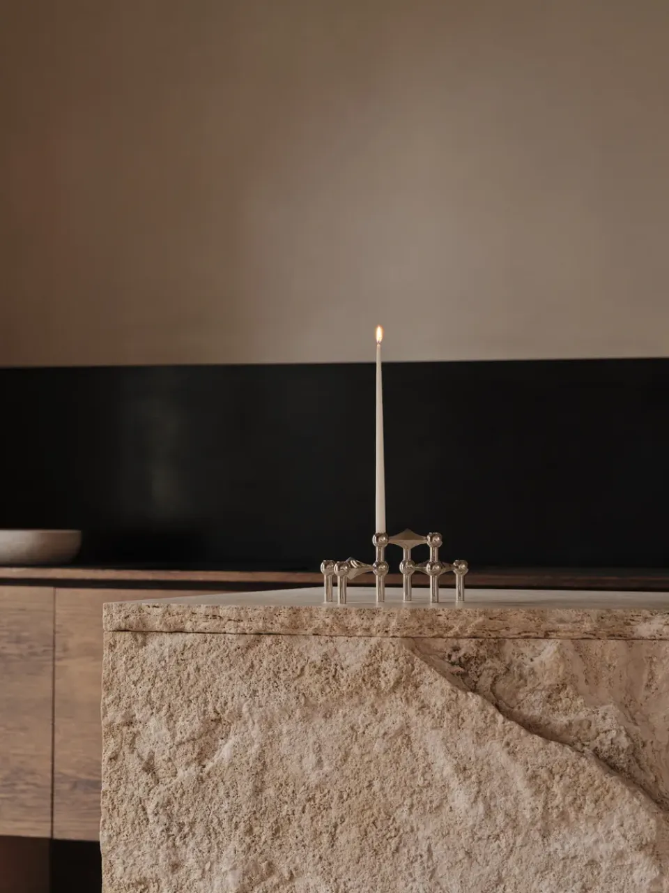 Outlet STOFF 3 Candelabros Nagel, cromo Plateado