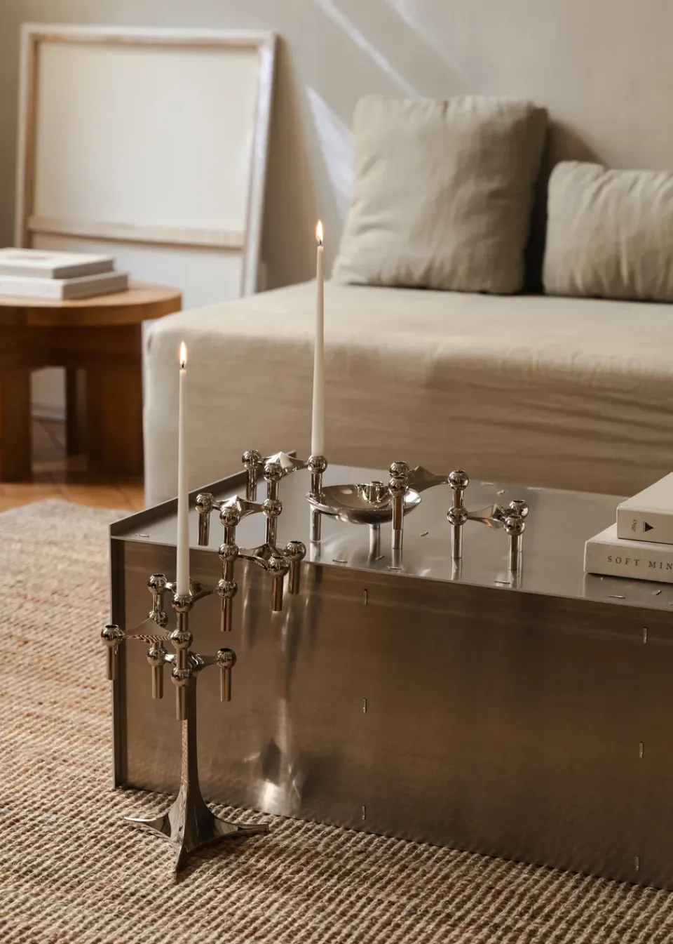 Outlet STOFF 3 Candelabros Nagel, cromo Plateado