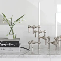 Best STOFF 3 Candelabros Nagel, cromo Plateado