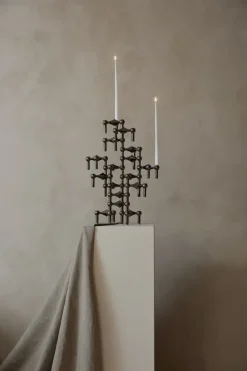 Outlet STOFF 3 Candelabros Nagel, cromo negro Gris