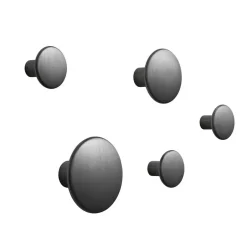 Discount Muuto 5 Colgadores The Dots, metal, Negro