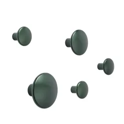 Sale Muuto 5 Colgadores The Dots, metal, Dark green Verde