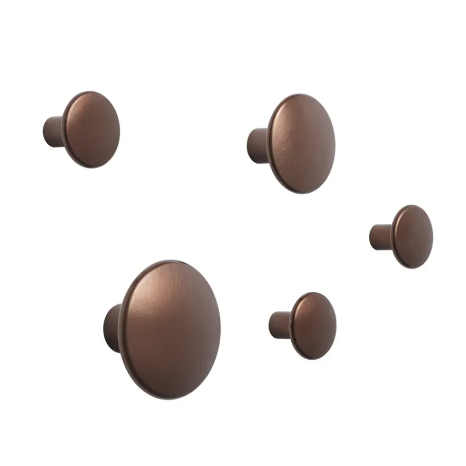 Best Muuto 5 Colgadores The Dots, metal, Umber Marrón