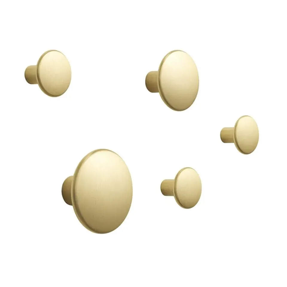 Discount Muuto 5 Colgadores The Dots, metal, latón Color dorado