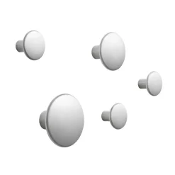 New Muuto 5 Colgadores The Dots, metal, aluminio Plateado