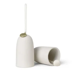 Clearance Ferm Living 2 Colgantes de navidad Bell klocka Ø4 cm, Off-white BeigeBlanco