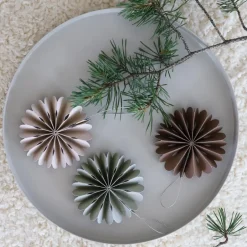 Cooee Design 2 Colgantes de Navidad Paper Flowers, Coffee Marrón