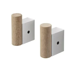 Outlet Muuto 2 Ganchos Attach, roble-aluminum Gris