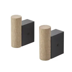 Clearance Muuto 2 Ganchos Attach, roble-black Negro