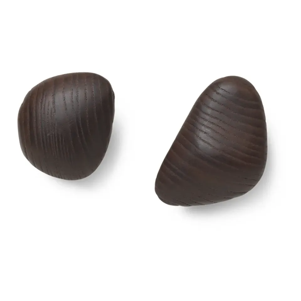 Best Ferm Living 2 Ganchos Cairn, Dark Brown Marrón