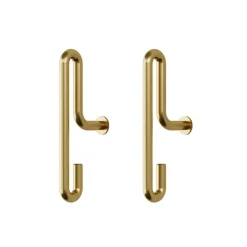 MOEBE 2 Ganchos de pared small, oro mate Color dorado