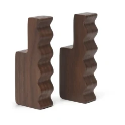 Outlet Ferm Living 2 Ganchos Unda, oscuro Marrón