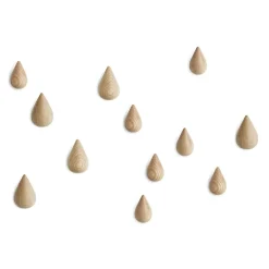 New Normann Copenhagen 2 perchas Dropit, pequeñas, madera Marrón