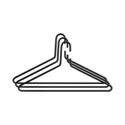 Outlet Essem Design 3 Perchas Triangel, Negro