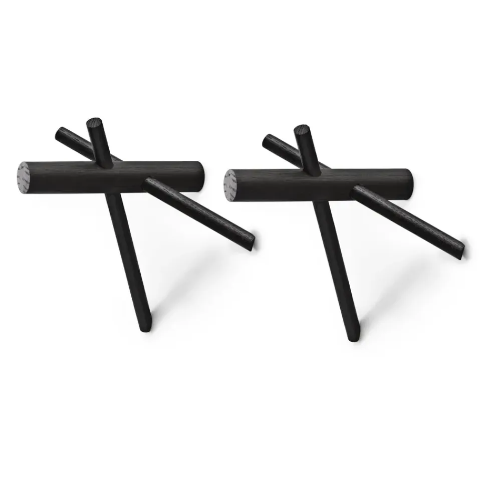 New Normann Copenhagen 2 percheros Sticks, set de 2, Negro