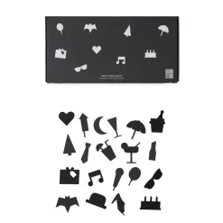 Outlet Design Letters 20 piezas Party Icons para tablón de letras, Negro