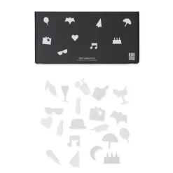 Design Letters 20 piezas Party Icons para tablón de letras, Blanco