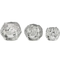 Kosta Boda 3 portavelas Snowball, set de 3 Transparente