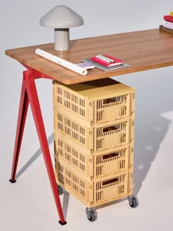 Hot HAY 4 Ruedas Colour Crate, Stor Gris