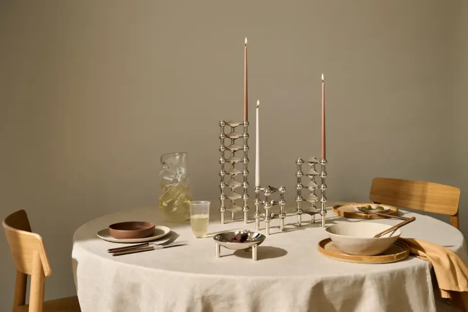 STOFF 6 Velas cónicas de ester & erik, Soft brown Marrón