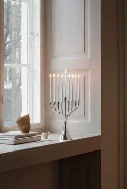 Best Georg Jensen 18 Velas Cobra Hanukkah, Blanco
