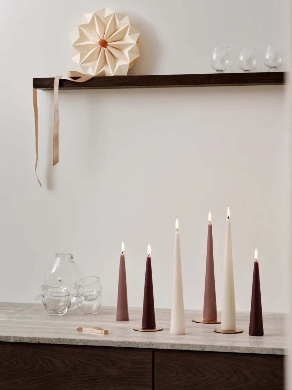 Clearance Ester & erik 2 Velas 37 cm mate, Winter rose 84 Púrpura