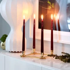 Online Hilke Collection 6 Velas Herrgårdsljus 30 cm, Borgoña brillo Rojo