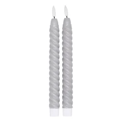Discount Scandi Essentials 2 Velas LED Twisted 25 cm, Gris