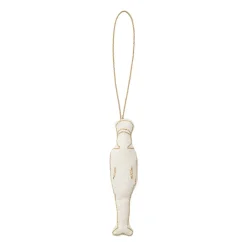 Outlet Humdakin Adorno navideño de algodón Tin Soldier, Off white/gold Beige