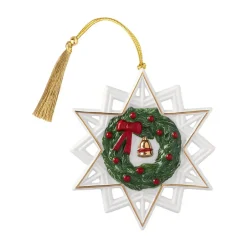 Sale Villeroy & Boch Adorno navideño, estrella Christmas Classics, Blanco-verde BlancoVerde
