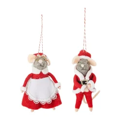 Discount Bloomingville Adorno navideño Peo lana 2 piezas, Rojo