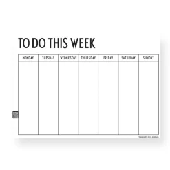 Hot Design Letters Agenda semanal , A4 Blanco