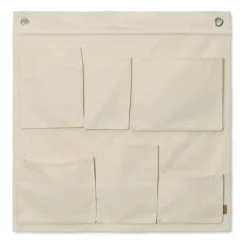 Discount Ferm Living Almacenaje de pared Canvas wall pockets, 70x70 cm Beige