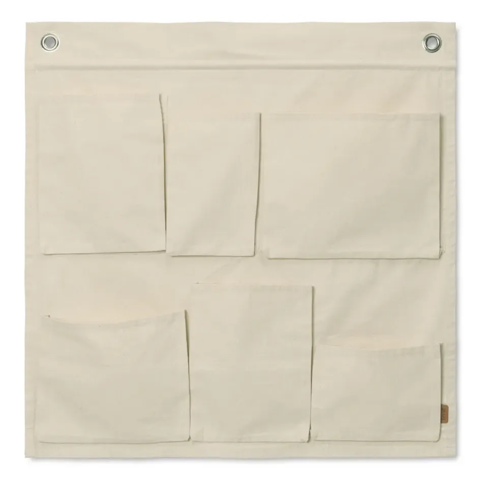 Discount Ferm Living Almacenaje de pared Canvas wall pockets, 70x70 cm Beige