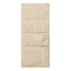 Hot Ferm Living Almacenaje de pared Canvas wall pockets, 70x160 cm Beige