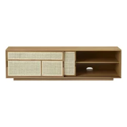 Design House Stockholm Aparador Air low, Roble, ratán Marrón
