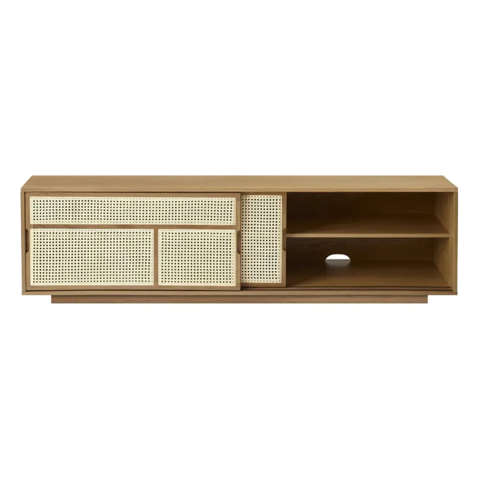 Design House Stockholm Aparador Air low, Roble, ratán Marrón