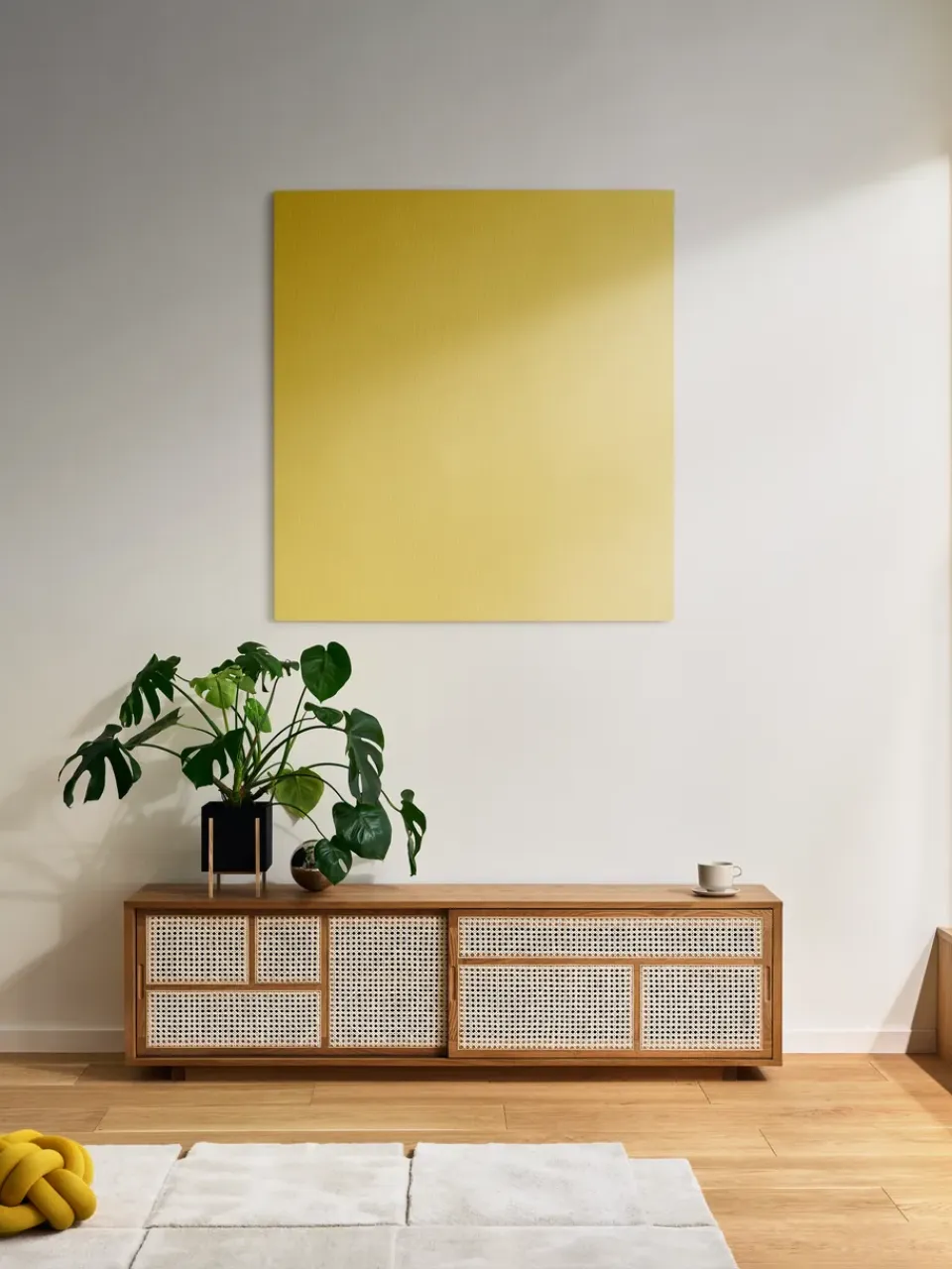 Design House Stockholm Aparador Air low, Roble, ratán Marrón